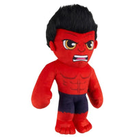 Thumbnail for Marvel Red Hulk plush toy by Mattel Captain America Brave New World front angle view with black shaggy hair