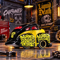 Thumbnail for MGA Cartuned Remixes Liquid Death 1947 Chevy Fleetline rear side view with Murder Your Thirst lettering”