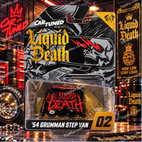 Thumbnail for MGA Cartuned Remixes Liquid Death 1954 Grumman Step Van 02 black and red on collector card”