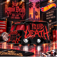 Thumbnail for MGA Cartuned Remixes Liquid Death 1954 Grumman Step Van front angle with chrome wheels”