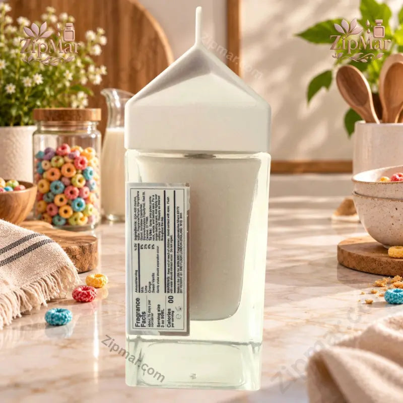 MIIM MIIC Cereal Milk Eau de Parfum back label showing Fragrance Facts with cereal and colorful loops