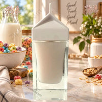 Thumbnail for MIIM MIIC Cereal Milk EDP clear glass milk carton bottle side view with creamy white liquid inside