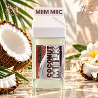 Thumbnail for MIIM MIIC Coconut Milk Eau de Parfum 3 oz milk carton bottle front label with coconuts