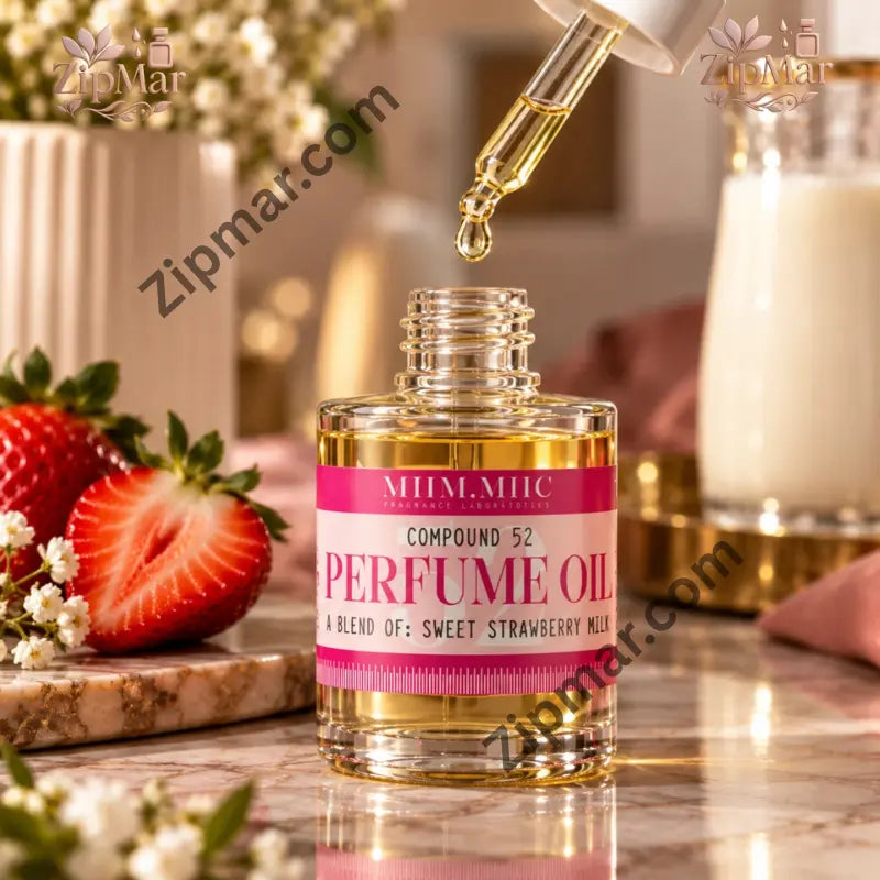 Dropper lifting MIIM.MIIC Compound 52 Sweet Strawberry Milk perfume oil from the glass bottle