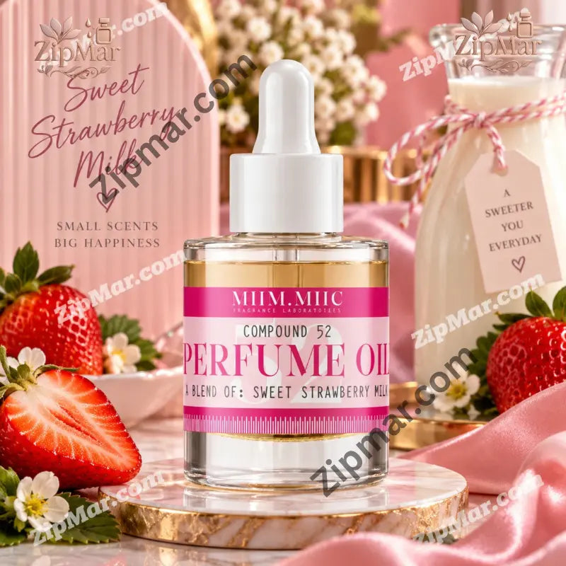 MIIM.MIIC Compound 52 perfume oil bottle with pink label and white dropper cap