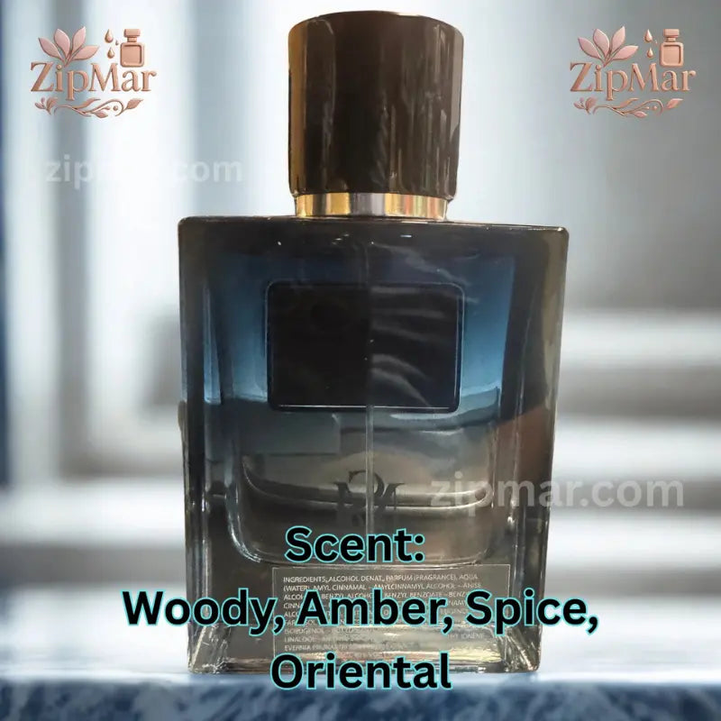 Back view of Mila's Secret MS EDP bottle highlighting scent notes: Woody, Amber, Spice, Oriental