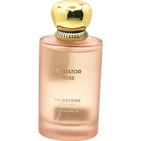 Thumbnail for Milestone Perfumes Equator Rose Eau de Parfum 3.4 fl oz frosted blush pink bottle with ribbed gold crown cap