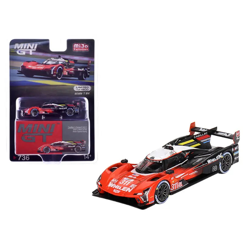 Mini GT Cadillac V-Series.R No. 311 1:64 scale diecast car in Mijo Exclusives blister packaging.