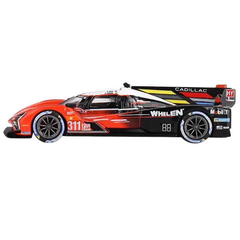 Side profile view of red and black Cadillac V-Series.R No. 311 diecast racing car.