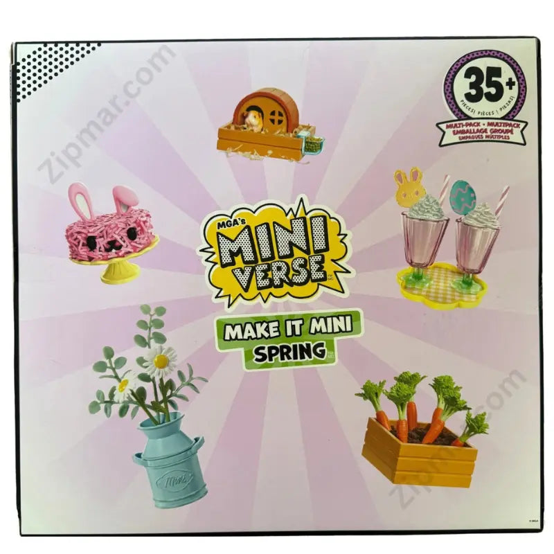 MGA Miniverse Make It Mini Spring craft kit box back featured mini creations