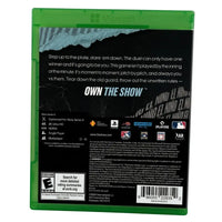 Thumbnail for MLB The Show 21 Xbox Series X back cover showing game features multiplayer specs ESRB rating and Sony Interactive branding