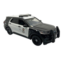 Thumbnail for Motor Max Ford Police Interceptor Utility LAPD Die-Cast Police Car Side Profile Black and White No 73412 ZipMar
