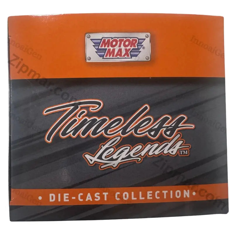 Motormax Timeless Legends Die Cast Collection box end panel with Motormax logo