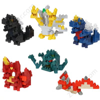 Thumbnail for Nanoblock Godzilla Vol 2 all 6 assembled mini figures: Godzilla, Rodan, Biollante, Mecha-King Ghidorah, SpaceGodzilla and Destroyah