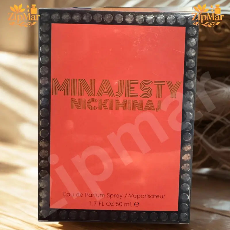 Front packaging view of Nicki Minaj Minajesty Eau de Parfum 1.7 fl oz box