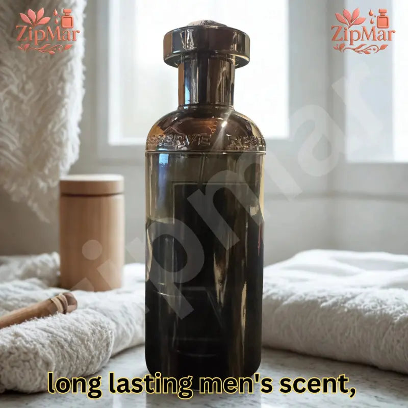Noir Spice Eau de Toilette black glass bottle with gunmetal cap and Reserve embossed on the shoulder