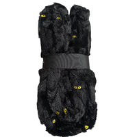 Thumbnail for Side profile view of folded black cat embroidered throw blanket