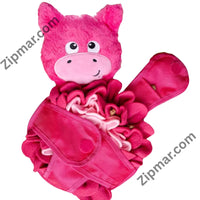 Thumbnail for Snuffle Pals Pig dog toy with treats hidden in fleece layers and arm treat pocket