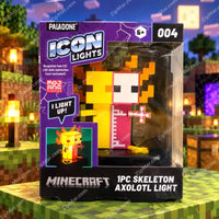 Thumbnail for Paladone Minecraft Icon Lights Skeleton Axolotl LED collectible light 004 in box Minecraft world background