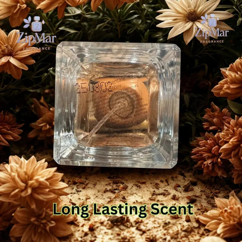 Bottom of Parfums Terre Paris Elixir Orientale Eau de Parfum bottle with 100 mL, ingredients and batch code etched in the glass