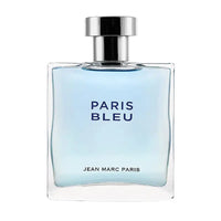 Thumbnail for Clear square glass bottle of Paris Bleu by Jean Marc Paris featuring a silver metallic cap.