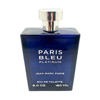 Thumbnail for Studio catalog image of Paris Bleu Platinum by Jean Marc Paris, a men's fresh aromatic fragrance in a large 6.0 oz / 180 ml blue bottle.