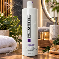 Thumbnail for Paul Mitchell Extra Body lightweight rinse detangles conditioner 1 L bottle on bath shelf