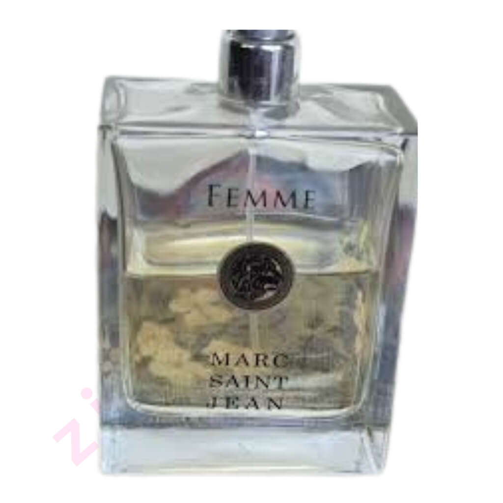 “Marc Saint Jean FEMME perfume bottle front label close-up
