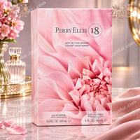 Thumbnail for Perry Ellis 18 Gift Set for Women box front with pink flower design, Eau de Parfum 3.4 fl oz 100 mL and Body Mist Spray 4 fl oz 118 mL