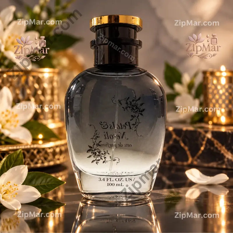 Petals and Neroli eau de parfum 100 ml black gradient glass bottle with gold cap”