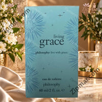 Thumbnail for Philosophy Living Grace eau de toilette 2 fl oz 60 mL aqua box with blue starburst design