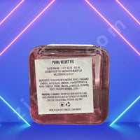 Thumbnail for Perfume bottle label with product details on a blue and pink neon light background