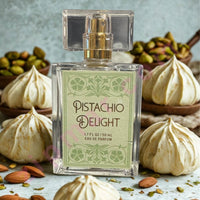 Thumbnail for Pistachio Delight perfume bottle with pistachios and meringues in the background