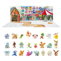 Thumbnail for Front of packaging for 2024 Pokémon Holiday Calendar by Jazwares showing Pikachu, Charmander, Squirtle, and Bulbasaur