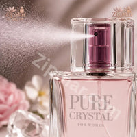 Thumbnail for Pure Crystal for Women Eau de Parfum pink spray pump misting with the label in close up