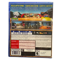 Thumbnail for Race With Ryan PS4 game back cover showing 1-4 players PS4 Pro enhanced ESRB E rating and Outright Games branding