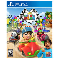 Thumbnail for Race With Ryan PS4 game front cover featuring Ryan and Ryan's World characters kart racing Outright Games