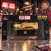 Thumbnail for Back of Racing Champions 24K Gold Plated box with clear window, serial number on chassis and 1:24 scale
