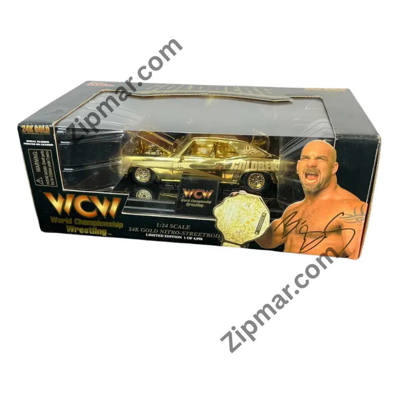 Racing Champions WCW Goldberg 1:24 scale 24K gold Nitro Streetrod limited edition 1 of 4,998 boxed diecast car