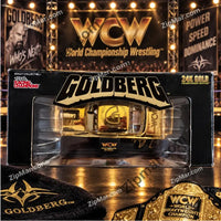 Thumbnail for Racing Champions Goldberg 24K Gold Championship Edition box with gold plated car seen through the window in a wrestling arena