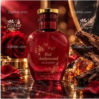 Thumbnail for Red Amberwood eau de parfum 3.4 oz 100 ml front label with gold floral engraving”