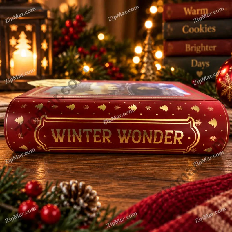 Royal Dutchies Winter Wonder cookie tin spine with gold Winter Wonder label