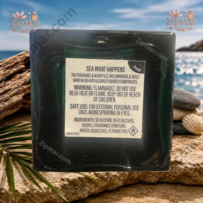 Sea What Happens EDC label Tru Fragrance & Beauty LLC Willowbrook IL Made in USA ingredients and safety information