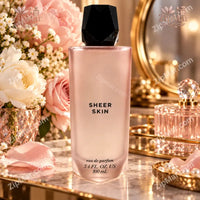 Thumbnail for Sheer Skin Eau de Parfum 100ml frosted blush pink glass bottle with a faceted black cap