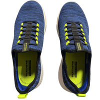 Thumbnail for Angle top view showing Skechers Air-Cooled Goga Mat bright lime green insoles