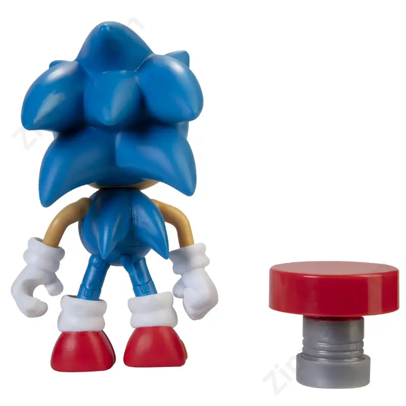 Sonic the Hedgehog Classic Sonic Jakks Pacific Articulated Action Figure Back View with Red Spring Accessory