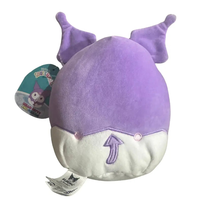 Back view of purple Kuromi Squishmallows plush showing jester tail detail