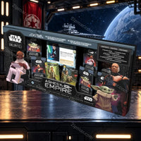 Thumbnail for Star Wars Unlimited Ashes of the Empire Premium Collection box angled view with contents list”