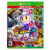 Thumbnail for Super Bomberman R Shiny Edition Xbox One front cover with exclusive Master Chief Bomber sticker Konami