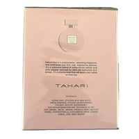 Thumbnail for The back of the Tahari French Kiss perfume box featuring the fragrance story and ingredients.